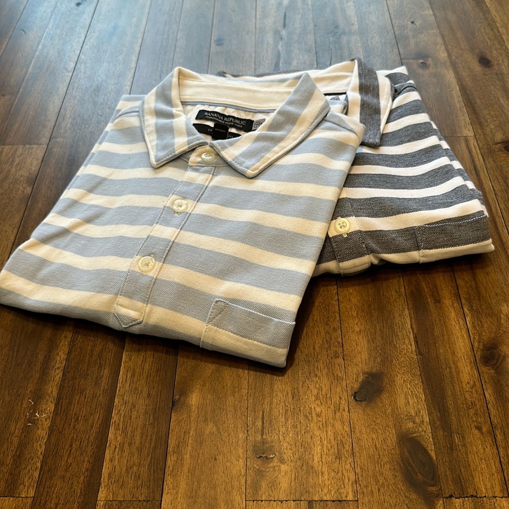 Banana Republic men’s striped polos, size L